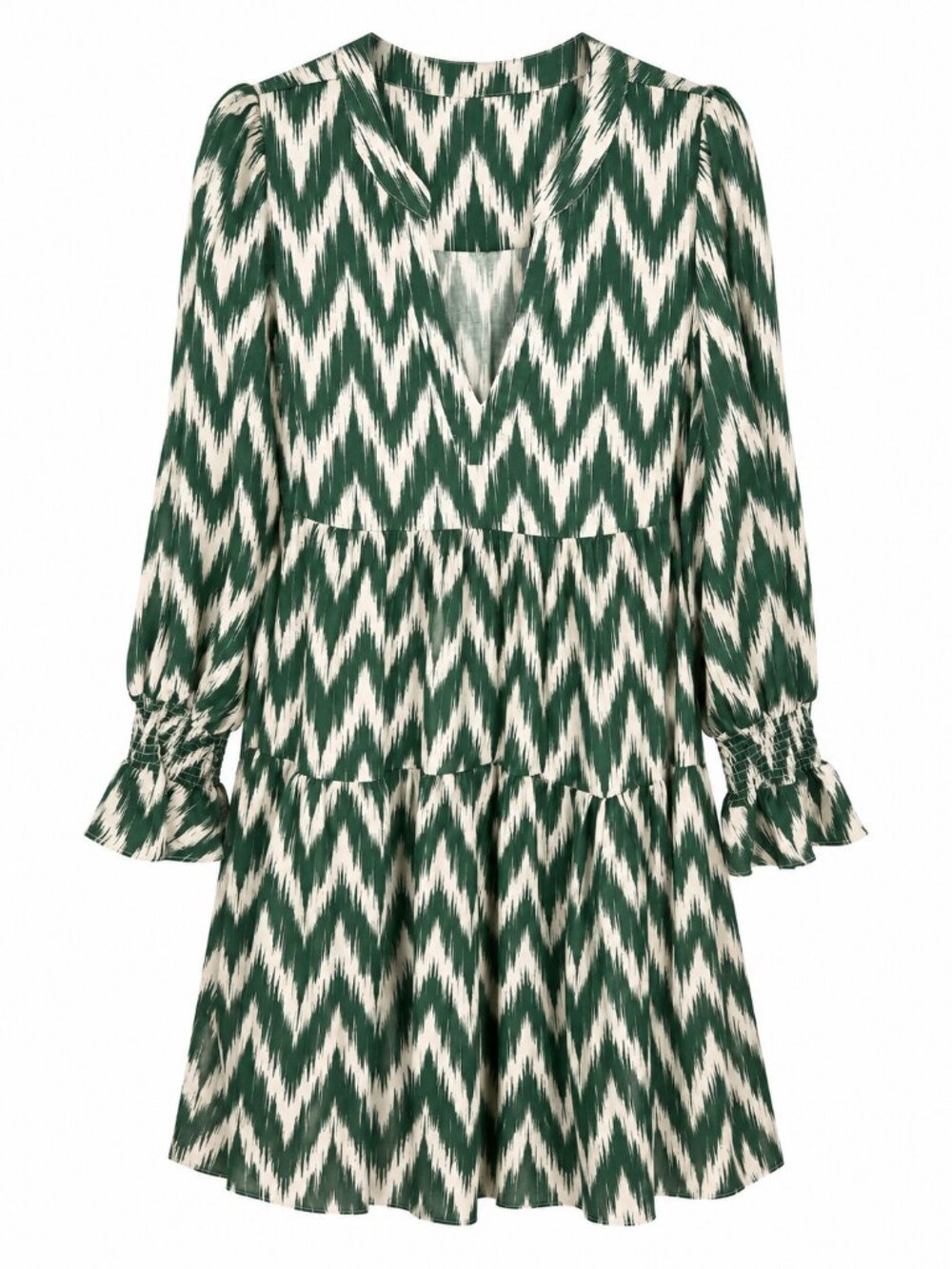 NWOT Pomander Place Green Ikat Kenzo V Neck Mini Dress XL
